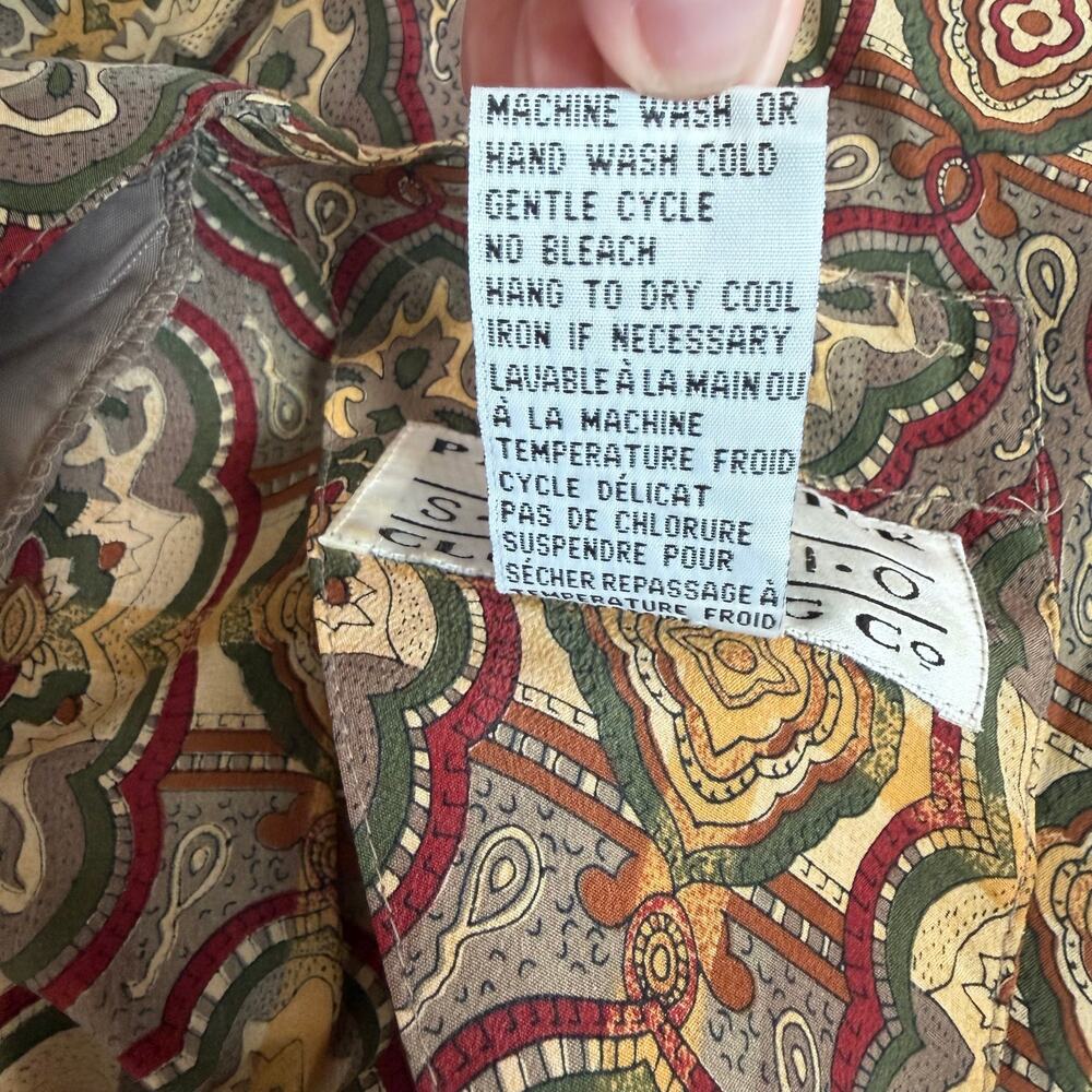 Vintage Pacific Silk Studio 100% Silk Paisley Tunic Top Women's Small - Picture 6 of 12